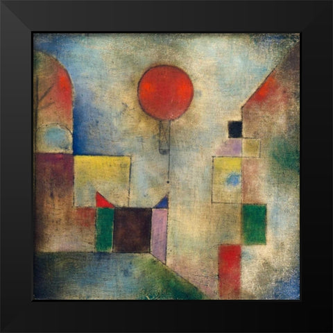 Red balloon Black Modern Wood Framed Art Print by Klee, Paul