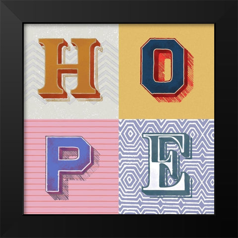 Hope Black Modern Wood Framed Art Print by Steven, Hill