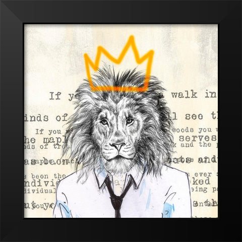 Bobo King Black Modern Wood Framed Art Print by Matt, Spencer