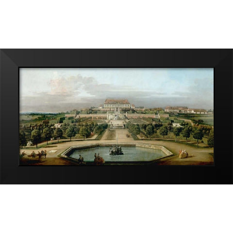 Gardenview of the Kaisers Summer Palace Black Modern Wood Framed Art Print by Bellotto, Bernardo