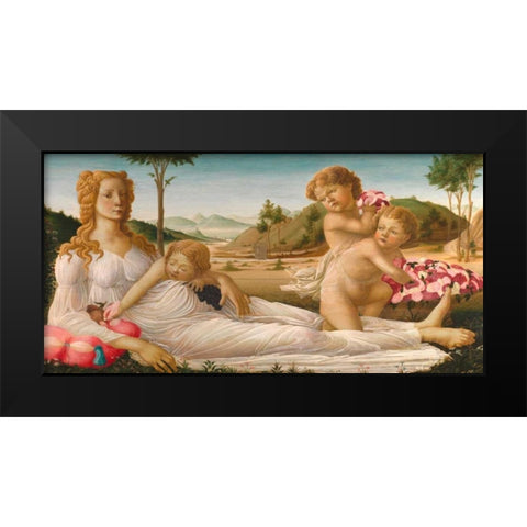 An Allegory Black Modern Wood Framed Art Print by After Botticelli