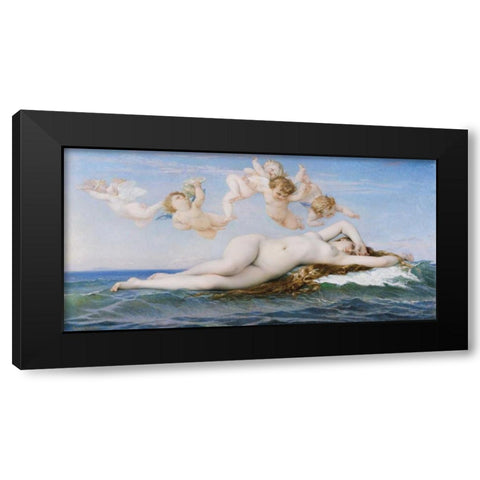 The Birth of Venus Black Modern Wood Framed Art Print with Double Matting by Cabanel, Alexandre