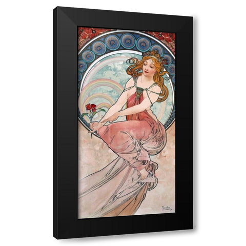 La-peinture Black Modern Wood Framed Art Print with Double Matting by Mucha, Alphonse