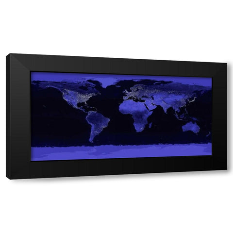Earth at Night Black Modern Wood Framed Art Print by Nasa