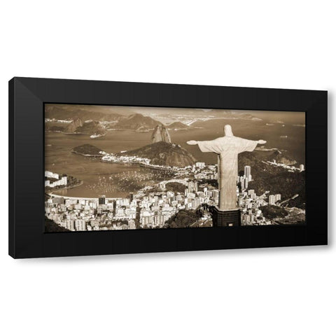 Overlooking Rio de Janeiro, Brazil Black Modern Wood Framed Art Print by Pangea Images