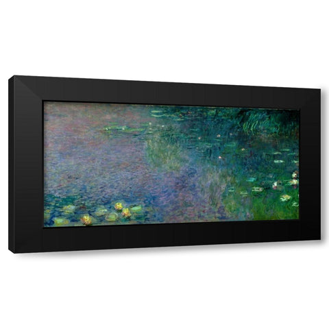 Morning (detail II) Black Modern Wood Framed Art Print with Double Matting by Monet, Claude