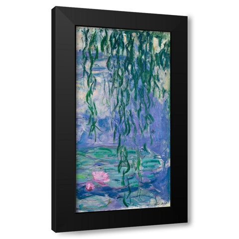 Waterlilies III Black Modern Wood Framed Art Print with Double Matting by Monet, Claude
