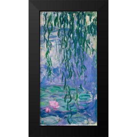 Waterlilies III Black Modern Wood Framed Art Print by Monet, Claude