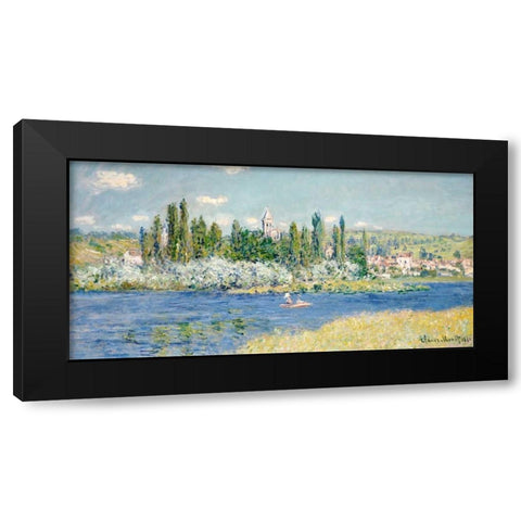 Vetheuil Black Modern Wood Framed Art Print by Monet, Claude