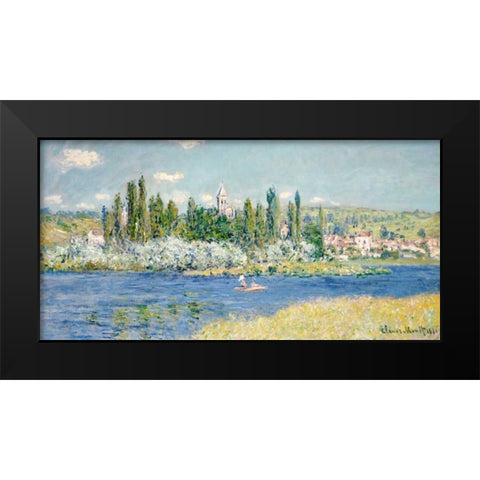 Vetheuil Black Modern Wood Framed Art Print by Monet, Claude