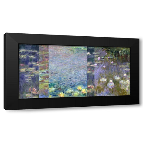 Waterlilies III Black Modern Wood Framed Art Print with Double Matting by Monet, Claude