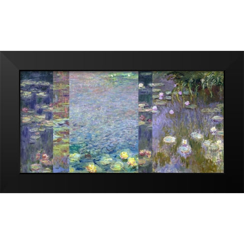 Waterlilies III Black Modern Wood Framed Art Print by Monet, Claude