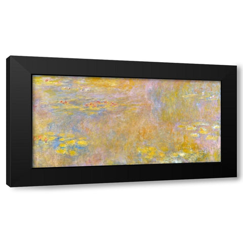 Waterlilies-Yellow Nirvana Black Modern Wood Framed Art Print with Double Matting by Monet, Claude