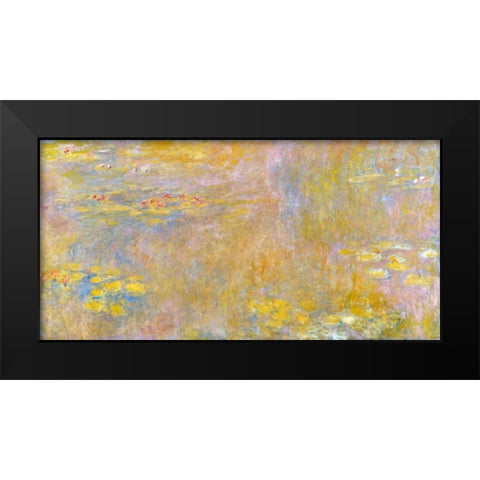 Waterlilies-Yellow Nirvana Black Modern Wood Framed Art Print by Monet, Claude