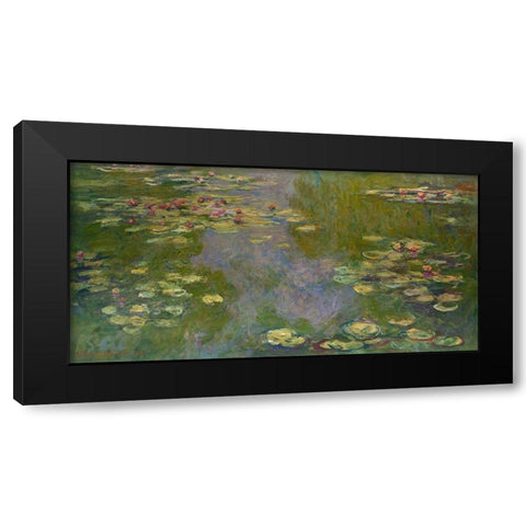 Water Lilies Black Modern Wood Framed Art Print by Monet, Claude