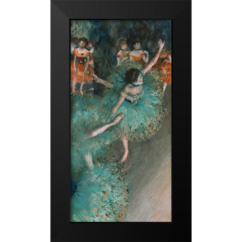 Danseuses Black Modern Wood Framed Art Print by Degas, Edgar
