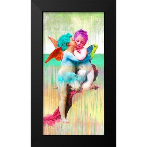 Bouguereau First Kiss 2.0 Black Modern Wood Framed Art Print by Eric, Chestier