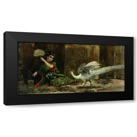 A Japanese Woman Black Modern Wood Framed Art Print with Double Matting by Clairin, Georges