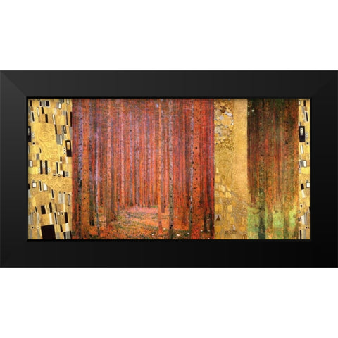 Forest II Black Modern Wood Framed Art Print by Klimt, Gustav