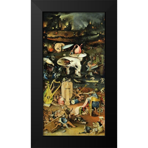 The Garden of Earthly Delights III Black Modern Wood Framed Art Print by Bosch, Hieronymus