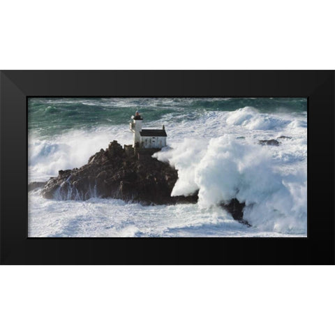 Phare de Tavennec Black Modern Wood Framed Art Print by Guichard, Jean