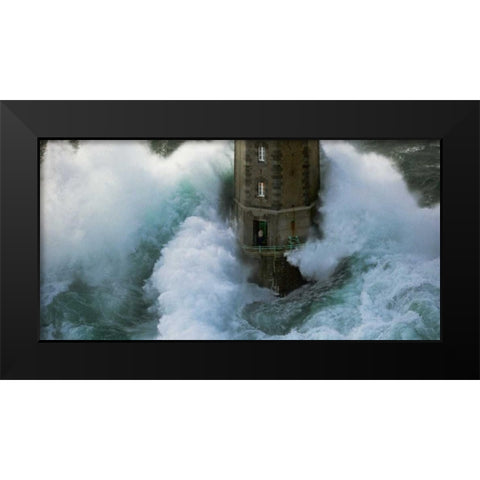 La Jument Black Modern Wood Framed Art Print by Guichard, Jean