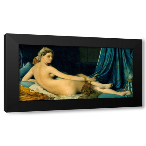 Grande Odalisque Black Modern Wood Framed Art Print with Double Matting by Ingres, Jean-Auguste-Dominique