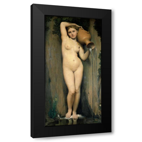 La source Black Modern Wood Framed Art Print with Double Matting by Ingres, Jean-Auguste-Dominique