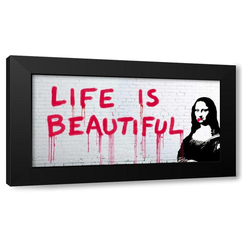 Life is beautiful Black Modern Wood Framed Art Print by Masterfunk Collective