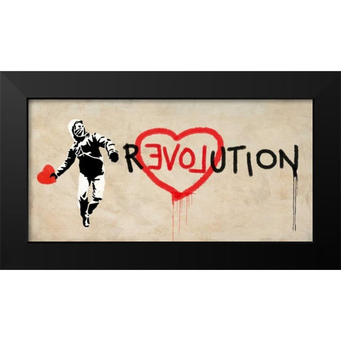 Revolution Black Modern Wood Framed Art Print by Masterfunk Collective