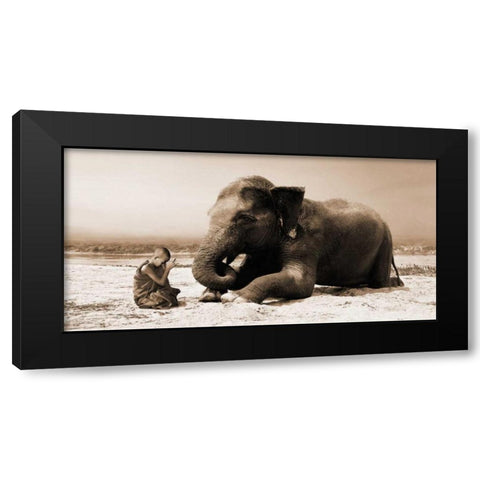 Praying by the River Black Modern Wood Framed Art Print by Moreau, Marc