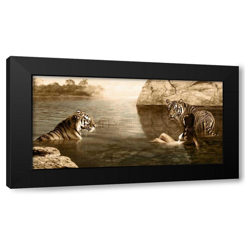 Embracing Beauty Black Modern Wood Framed Art Print by Moreau, Marc