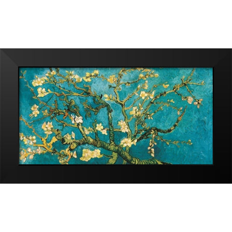 Mandorlo in fiore Black Modern Wood Framed Art Print by Van Gogh, Vincent