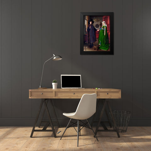 I coniugi Arnolfini Black Modern Wood Framed Art Print by Van Eyck, Jan