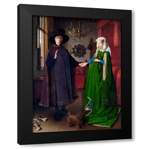 I coniugi Arnolfini Black Modern Wood Framed Art Print with Double Matting by Van Eyck, Jan