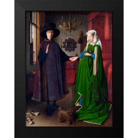I coniugi Arnolfini Black Modern Wood Framed Art Print by Van Eyck, Jan