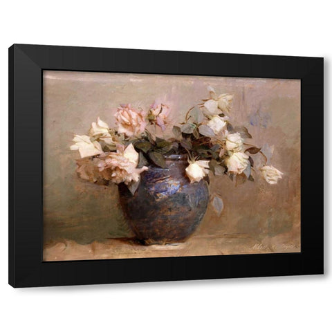 Roses Black Modern Wood Framed Art Print with Double Matting by Thayer, Abbott Handerson