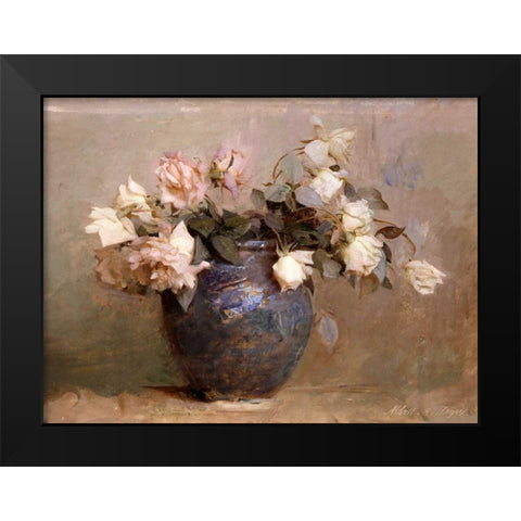 Roses Black Modern Wood Framed Art Print by Thayer, Abbott Handerson