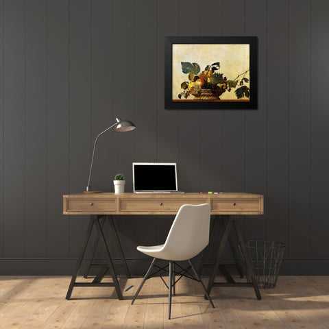 Canestra di frutta Black Modern Wood Framed Art Print by Caravaggio