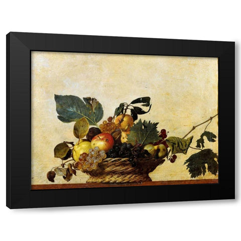 Canestra di frutta Black Modern Wood Framed Art Print by Caravaggio