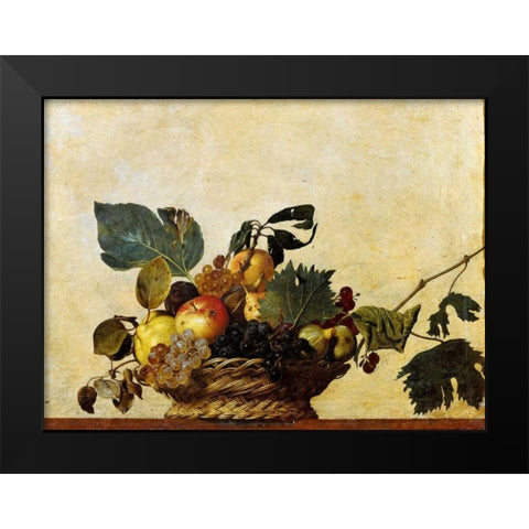 Canestra di frutta Black Modern Wood Framed Art Print by Caravaggio