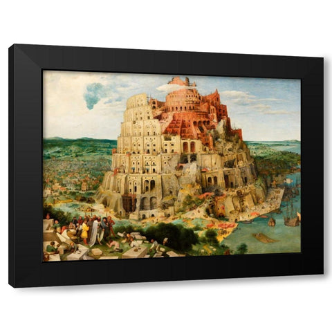 The Tower of Babel  Black Modern Wood Framed Art Print by Bruegel the Elder, Pieter