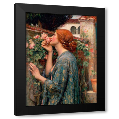The Soul of the Rose Black Modern Wood Framed Art Print with Double Matting by Waterhouse, John William