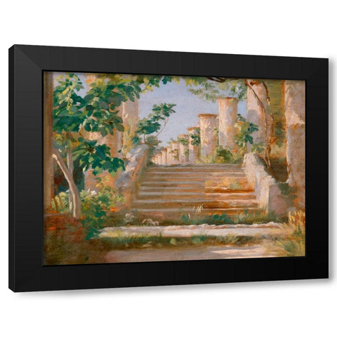 Loggia in Ravello Black Modern Wood Framed Art Print with Double Matting by Kroyer, Peder Severin