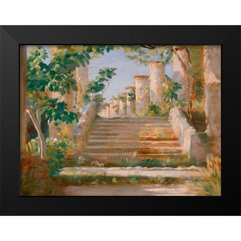 Loggia in Ravello Black Modern Wood Framed Art Print by Kroyer, Peder Severin