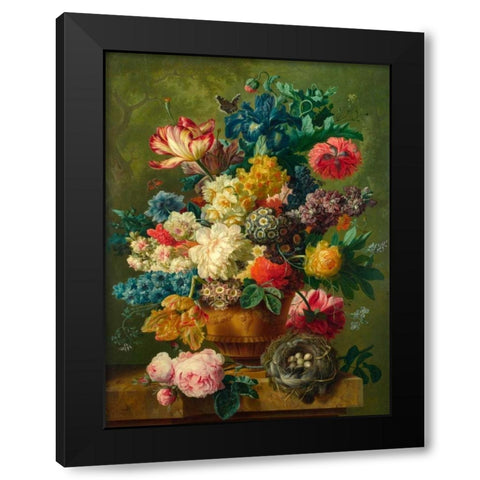 Composition of Flowers in a Vase Black Modern Wood Framed Art Print by Bosschaert the Elder, Ambrosius