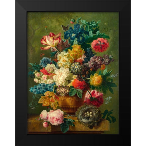 Composition of Flowers in a Vase Black Modern Wood Framed Art Print by Bosschaert the Elder, Ambrosius