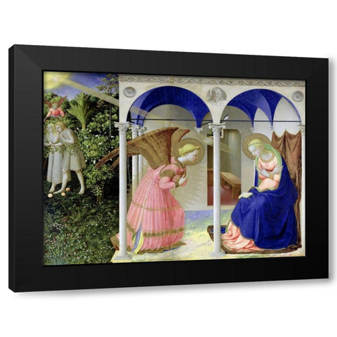 The Annunciation  Black Modern Wood Framed Art Print by Beato Angelico