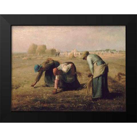 Gleaners Black Modern Wood Framed Art Print by Millet, Jean-Francois