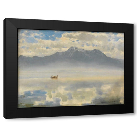 Chiemseespiegel Black Modern Wood Framed Art Print by Wopfner, Joseph